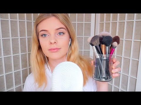 Asmr Mic Brushing With Makeup Brushes l Whispers & Brushing