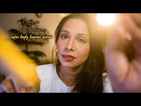 Get those high cheekbones you always wished! ASMR (dry sounds, wet sounds, sticky sounds) (English)