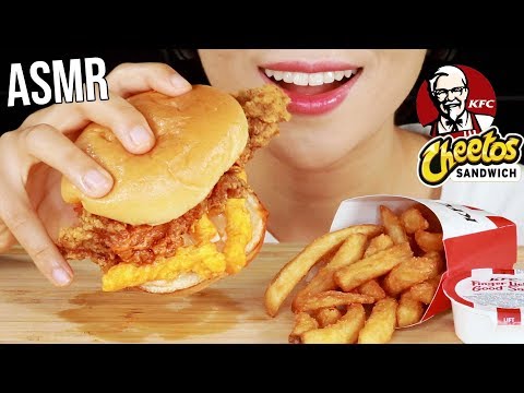ASMR KFC CHEETOS SANDWICH FRIES No Talking Eating Sounds MUKBANG