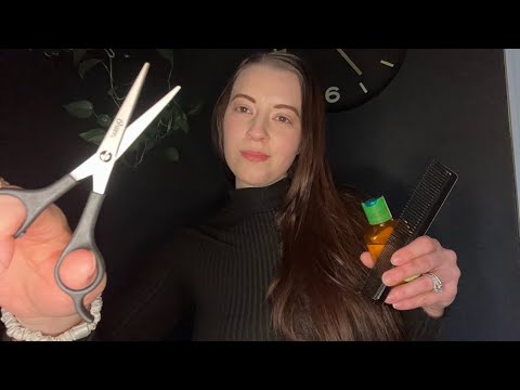 ASMR Barbershop Role Play (unisex, real hair sounds)