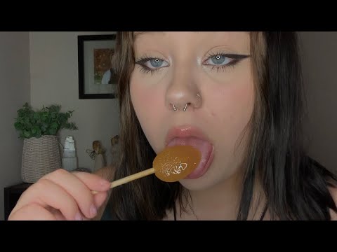 ASMR | Eating A Honey Lollipop (Sticky Mouth Sounds, Lollipop Nibbling)