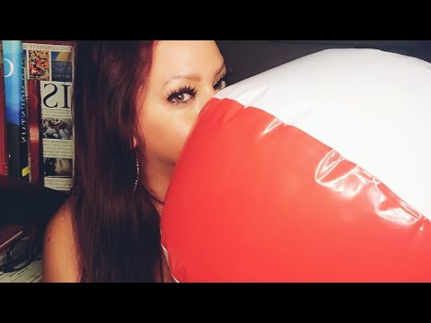 ASMR | BLOWING BEACH BALL | INFLATING , DEFLATING AND SCRATCHING