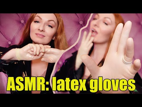 ASMR: medical latex gloves and black PVC coat