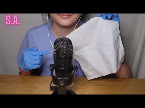 Asmr | Playing Mildly Gentle with a Tissue on Mic Sound (NO TALKING)