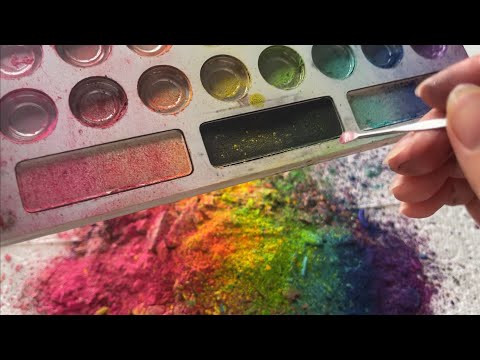 ASMR makeup crushing and scraping💄 🎨 ~fast and aggressive~ | Whispered Intro - then NO TALKING
