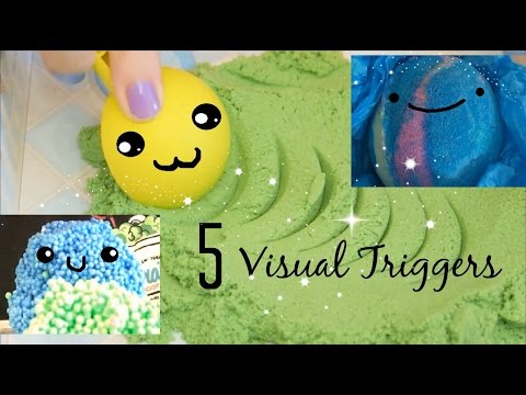 ►5 ASMR Visual Triggers/ 5 Triggers visuales◄SHORT(Bath Bomb-Kinetic Sand-Floam+)