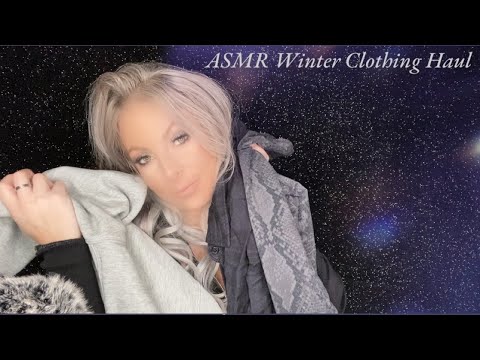 ASMR- Tingly ❄️ Winter Essentials clothing haul! (Close whispering and mouth sounds)