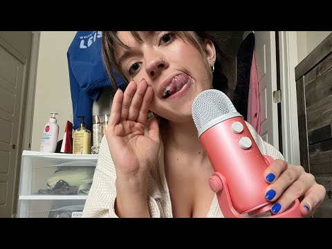 ASMR| Doing Some New Wet Mouth Sounds, Tapping on New Tingly Items, & Inaudible Whisper Rambling