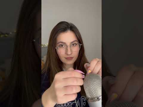 Asmr scratching microphone with long nails #asmr #shorts