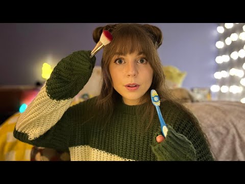 ASMR 🌼 Obsessed Girl Gives You Tingles At Your Sleepover During a Rainstorm (Whispering Rain Sounds)