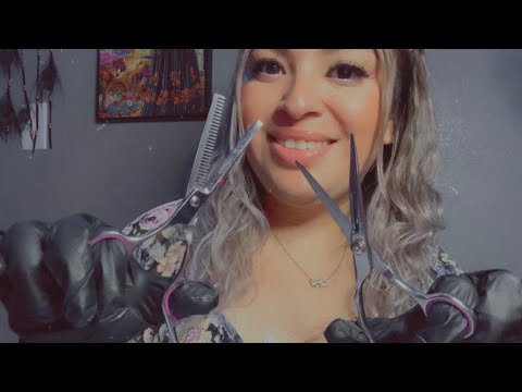 ASMR haircut 💇🏼‍♀️- glove, scissors & water sounds| Vlogmas Day 15