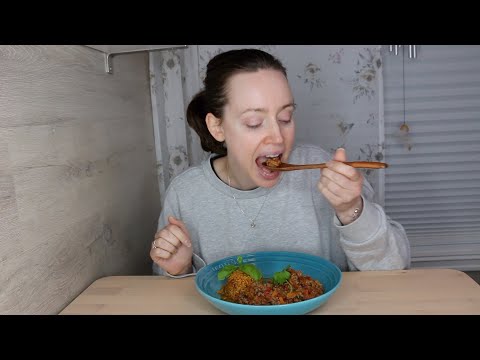 ASMR Whisper Eating Sounds | "Pasta" Bolognese Twist | What Happened Chat | Mukbang 먹방