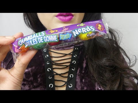 ASMR Gum Chewing ~ Mouth Sounds~ Nerds Gum Balls