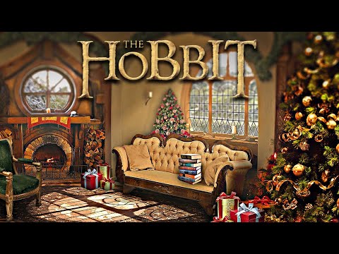 Christmas in a Hobbit Hole 🎄 Lord of the Rings inspired Ambience & Music | Cozy Fireplace