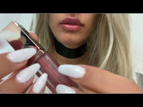 ASMR Kisses, Gum Chewing, Lip Gloss, Tongue Clicking, Tapping, Hand Movements, Up Close (No Talkng)