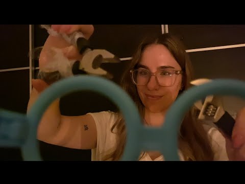 ASMR Glasses Fitting with Eye Exam | Measuring, Saran Wrap tools and glove sounds