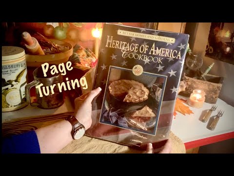 ASMR Page turning (Soft Spoken) American Heritage Cook Book/Historic information on Thanksgiving