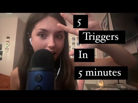 ASMR - 5 TRIGGERS IN 5 MINUTES ( tapping, scratching, talking, fast)