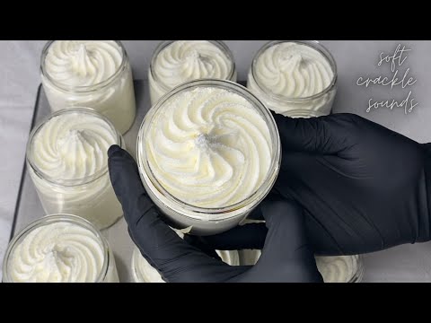[ASMR] Piping Body Scrubs & Butters | Soft Crackling Sounds