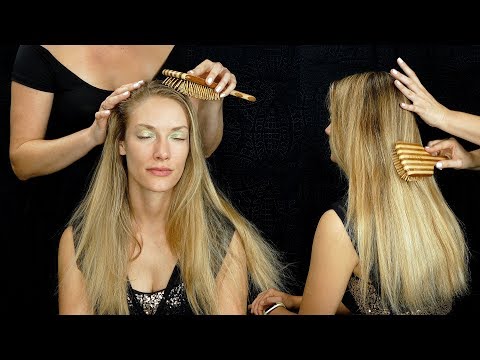 Brushing Long Blonde Beautiful Hair! ASMR Hair Brushing Spa Salon
