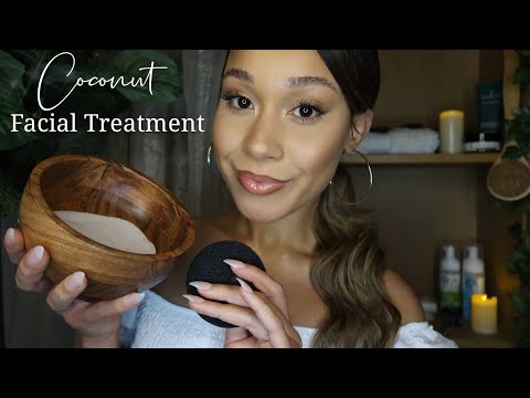 ASMR Dreamy Coconut Mask Spa Facial Treatment🥥RP W/ Layered Sounds