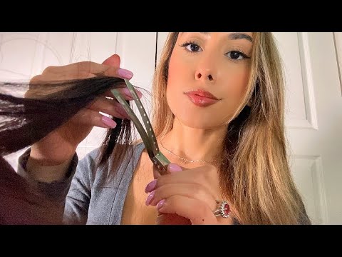 ASMR Clipping Your Hair Back (With Hair) Personal Attention 🎀