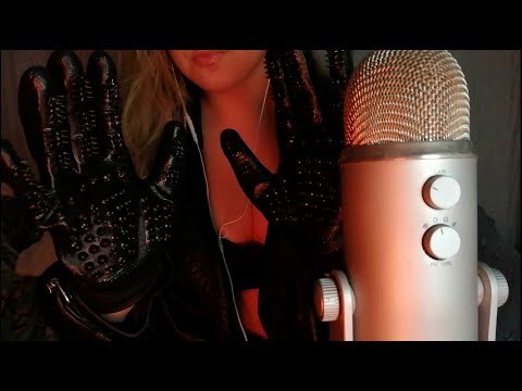 ASMR Brush Gloves | Inaudible Mouth Sounds /Leather Jacket Sounds| Hand Movements pt 1