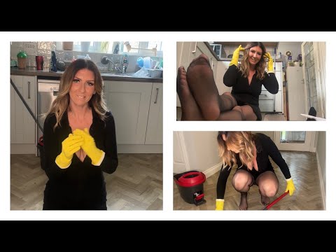 ASMR Cleaning - Sweep and Mop The Floors Clean With Me Housewife Chores