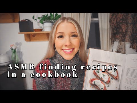 ASMR finding recipes in a cookbook