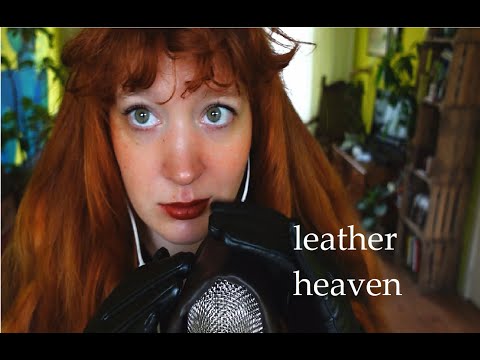 ASMR 15 minutes of leather heaven / no talking  ( gloves, tapping, cupping, purse/bag)