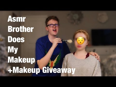 ASMR~ My Brother Does My Makeup (GIVEAWAY OVER) Makeup Giveaway ) 💄🤣