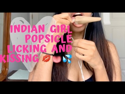 Indian Girl Popsicle Licking and Kissing  II ASMR