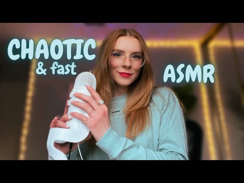 CHAOTIC & UNPREDICTABLE ASMR | Fast & Aggressive (mouth sounds, tapping, insivisble/ light triggers)