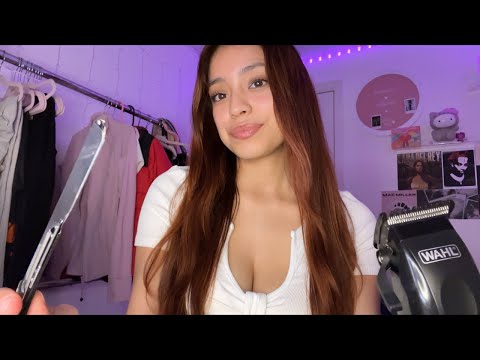 ASMR CRAZY GIRL TRIES CUTTING YOUR HAIR | barbershop role-play 😂💈