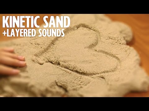 ASMR | Playing w/Kinetic Sand (+layered sounds: ear to ear sksk, crinkles, water shaking)