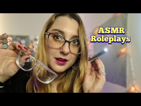 2 Hours of ASMR Unrealistic Roleplays (spit paint, propless, eye exam, haircut, makeup, )