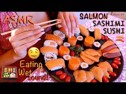 🍱 You're hungry? 😏 INTENSE ASMR 🍣 [ Salmon Sashimi Sushi, etc! ] 🍥 Eating Sound 🍙 NO Talking 🎧