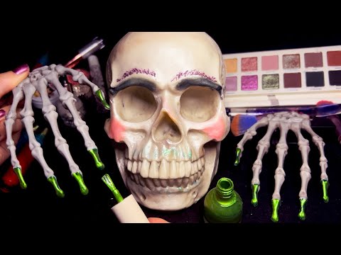 ASMR Skeleton Makeup + Manicure 💀 (Whispered)