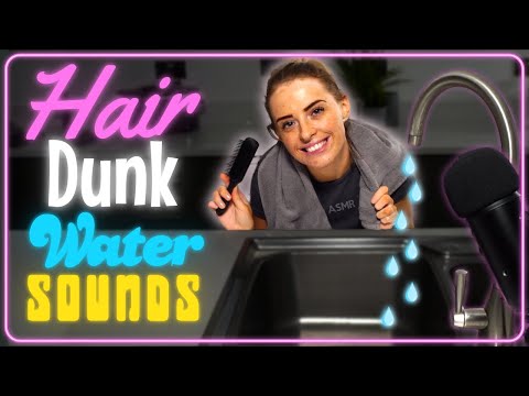 [ASMR] Hair Dunking over sink | Wet Hair Dunking Sounds  !!