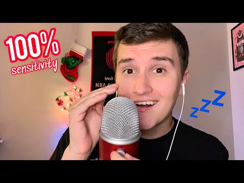 [ASMR] 100% Microphone Sensitivity 😨💤  (mouth sounds, tapping, inaudible whispering)