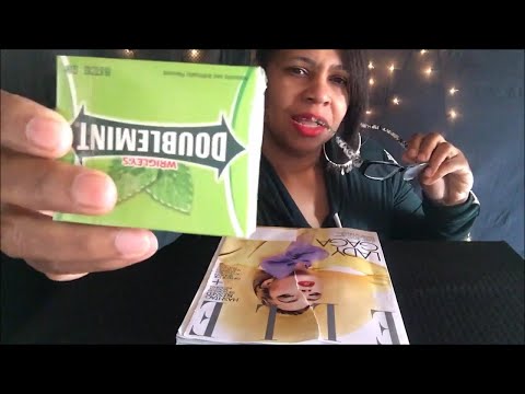 ASMR Magazine Page Flipping and Turning | Gum Chewing and Popping