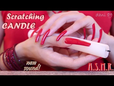 🎧 ASMR 🔊 SCRATCHING CANDLE 🎍 with my long nails! ▶ 💤 👂 ↬ binaural real sound ↫ ◉ short version ◉