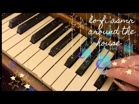 Lo-fi ASMR 🎹 around my living room with Xtra long nails 💅🏽