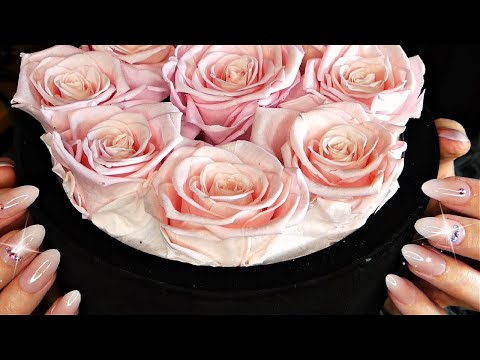 ASMR with a Box of Roses 🌹 | velvet, glass, rose petals, wallet, crinkling, tapping, scratching etc.