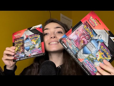 ASMR Pokémon Booster Pin Collection Pack Opening with ULTRA RARE PULL (Tapping and Gum Chewing)