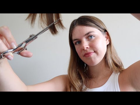 ASMR relaxing haircut roleplay (page turning, brushing, cutting, whisper) tingles and triggers