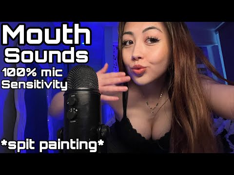 ASMR fast and aggressive mouth sounds (with spit painting) & hand movements 😴💤