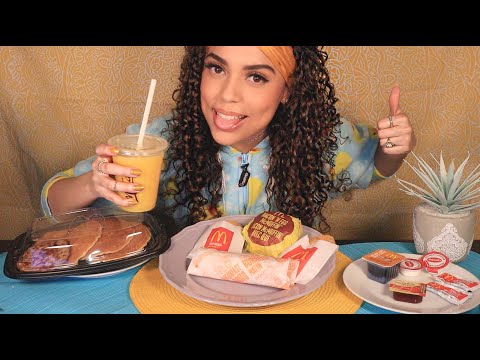 ASMR ~ McDonald's BREAKFAST MUKBANG (Egg McMuffin, Egg Burrito, Hotcakes, Sausage, Hash Browns)