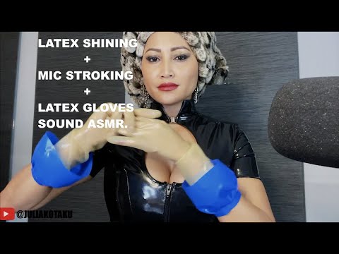 ASMR|| Latex shining asmr + Mic stroking + Latex gloves sound