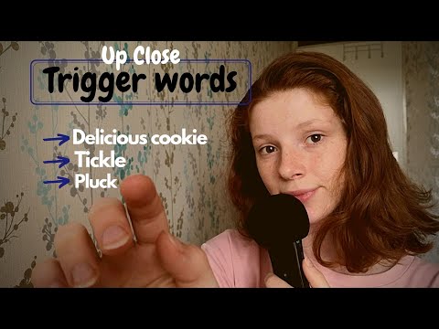 ASMR | Close up trigger words & Visual triggers (tickle, coconut, delicious, etc. )